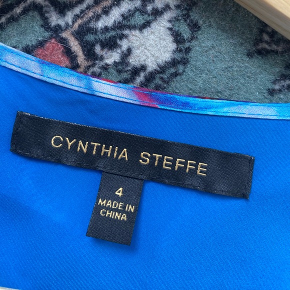 Cynthia Steffe silk floral cowl neck blouse - Picture 8 of 9